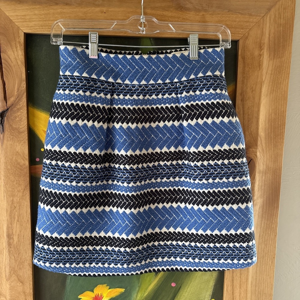 Nomad Morgan Carper Anthropologie Textured Diagonal Multicolor Skirt Sz XS